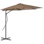 Lauko skėtis nuo saulės su plieniniu stulpu, taupe, 300cm