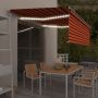 Markizė su uždanga/LED/vėjo jutikliu, oranžinė/ruda, 4,5x3m