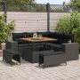 Sodo Sofų Rinkinys su pagalve su saugykla 8 pcs Juoda
