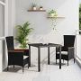 Sodo valgomojo komplektas su pagalve 3 pcs Juoda