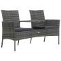 Dvivietė sodo sofa su arbatiniu staliuku, antracito, ratanas