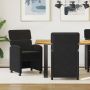 Valgomojo Kėdės su Ratukais 2 pcs Juoda 58 x 65 x 98 cm Aksomas