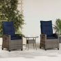 Sodo Kėdė 2 pcs pilka ir tamsiai mėlyna 56 x 60 x 112 cm