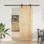 Slankios durys NARVIK Natūrali ir juoda 85 x 210 cm (213,5 cm)