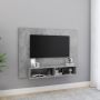 Sieninė TV spintelė, betono pilka, 120x23,5x90cm, mediena