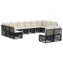 Sodo Sofų Rinkinys 12 pcs Juoda poliratanas