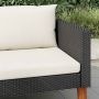 Vienvietė sodo sofa su pagalvėlėmis, juoda, poliratanas