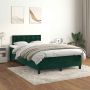 Lova su spyruoklėmis ir čiužiniu, žalia, 120x200cm, aksomas