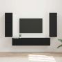 TV spintelių komplektas 4 pcs Juoda Apdirbta mediena