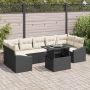 Sodo Sofų Rinkinys su saugykla 8 pcs Juoda Poli ratanas