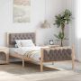 Lovos rėmas Taupe 90 x 190 cm Kietos pušies mediena