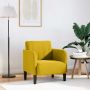 Sofa-kėdė su porankiais, geltona, 54 cm, aksomas