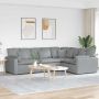 Modulinė sofa su pagalvėlėmis, audinys, šviesiai pilka