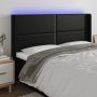 Galvūgalis su LED, juodos spalvos, 203x16x118/128 cm