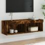 TV spintelė su LED lemputėmis, dūminio ąžuolo, 100x30x30cm