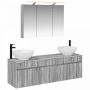 Vonios spintos komplektas 4 pcs Pilka Sonoma 100 x 14,5 x 70 cm