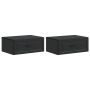 Sieninis naktinis staliukas 2 pcs Juoda 49 x 34,5 x 20 cm