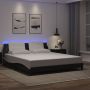 Lovos rėmas su LED be čiužinio, Zadar, juodas ir baltas, 180x200cm