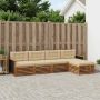 Lauko sofos komplektas 5 pcs Natūralus ir bežinis Poliesteris