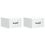Sieninis naktinis staliukas 2 pcs Balta 34,5 x 33 x 20 cm