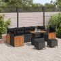 Sodo Sofų Rinkinys su pagalve 13 pcs Juoda poliratanas