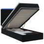 Otmana lova su matracsu ir LED Juoda 90 x 190 cm Aksomas