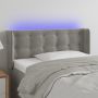 Galvūgalis su LED, šviesiai pilkas, 93x16x78/88cm, aksomas