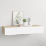 Prie sienos tvirtinama stalčių lentyna, ąžuolo ir baltos spalvos, 60x23,5x10cm, MDF