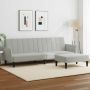 Dvivietė sofa-lova su pakoja, šviesiai pilkos spalvos, aksomas