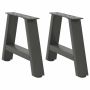 Kavos staliuko kojelės, 2 vnt., antracito spalvos, 30x(30-31) cm, plienas