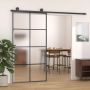 Stumdomos durys, juodos, 102,5x205cm, aliuminis ir ESG stiklas