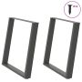 Valgomojo stalo kojos, U formos, 2 vnt., antracito spalvos, 70x(72-73) cm, plienas