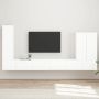 TV sieninio kabineto komplektas 6 pcs Aukštai blizganti balta