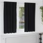 Užuolaidos su žiedais, blokuojančios šviesą 2 pcs Juoda