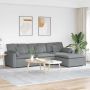 Modulinė sofa su pakoja ir pagalvėlėmis, šviesiai pilka