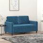 Dvivietė sofa, mėlynos spalvos, 120cm, aksomas