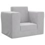 Vaikiška sofa-lova, šviesiai pilkos spalvos, minkštas pliušas
