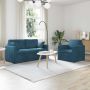 Sofa 2 pcs Mėlyna 158 x 78 x 80 cm Aksomas