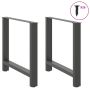 Valgomojo stalo kojos, antracito spalvos, 2 vnt., 70x(72-73) cm, plienas