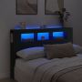 LED galvūgalis, juodas, 160x18,5x103,5cm, apdirbta mediena