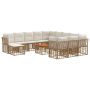 Lauko sofos komplektas 13 pcs Natūralus ir grietinėlės baltas