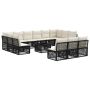 Sodo Sofų Rinkinys 14 pcs Juoda poliratanas