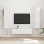 TV spintelių komplektas 6 pcs Aukštai blizganti balta