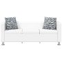 Sofa, balta, trivietė, dirbtinė oda