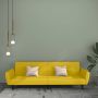 Dvivietė sofa-lova, geltonos spalvos, aksomas