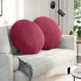 Sėdynių pagalvėlės 2 pcs Vyno raudona Ø 80 x 29 cm Aksomas