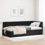 Kampinė lovos konstrukcija Juoda 100 cm x 200 cm Aksomas