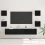 TV spintelių komplektas 7 pcs Juodas ąžuolas Apdirbta mediena