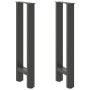 Konsolinio stalo kojos, antracito spalvos, 2 vnt., 38x(72-73) cm, plienas