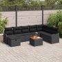 Sodo Sofų Rinkinys su pagalve 9 pcs Juoda poliratanas